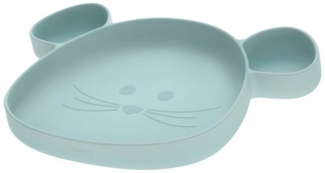 Lässig Esslernteller mit Saugfuß Little Chums Maus blau - A