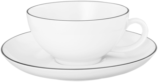 Seltmann Weiden Lido Black Line Teetasse mit Untertasse 200 ml