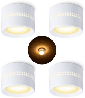 SSC-LUXon LED Aufbaustrahler ALAPI Deckenspot weiß rund mit. 6W LED dimmbar GX53 warmweiß, Warmweiß