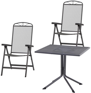 SIENA GARDEN Elda Set 3-teilig Klappsessel + Tisch 80 2 x Klappsessel + 1 x Tisch 80 x 80 cm