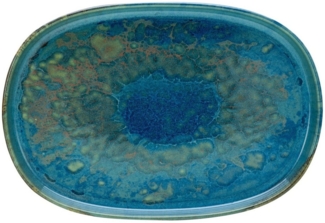 CreaTable Servierplatte Servierplatte YUKI, Blau, B 33 cm, Steinzeug