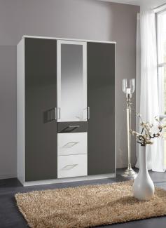 Kleiderschrank >Click< (B/H/T: 135x198x58 cm) in Weiß - 135x198x58cm (BxHxT)