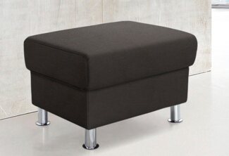 TRENDMANUFAKTUR Hocker Rondo, Polsterhocker zur Serie, Breite 67 cm, Füße chromfarben, Fußhocker wahlweise mit Federkern, in verschiedenen Bezügen bestellbar
