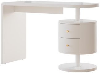 Vicco Schreibtisch Weiß Hochglanz 120 x 50 cm mit 2 Schubladen, Lara
