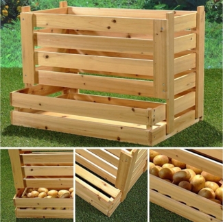 Feel2Home Holzkiste Universalkiste für Kartoffeln Wein Obst Äpfel Kartoffelkiste Vorrat