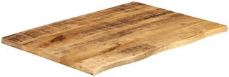 vidaXL Tischplatte 90x60x2,5 cm Baumkante Massivholz Raues Mangoholz 370357