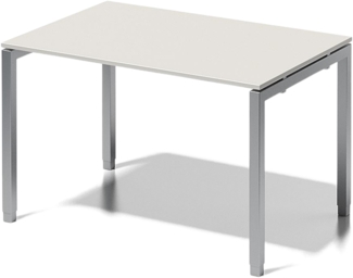 Bisley Cito höhenverstellbarer Schreibtisch 120x80 cm, Tischplatte in grau, Gestell in Silber - PC Tisch für's Büro manuell höhenverstellbar, Computertisch verstellbar, DUH1208-GW-355