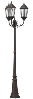 vidaXL Gartenlaterne 3-Lampen E27 Bronze 235 cm Aluminium 42000335