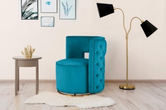 Design-Polsterstuhl mit Rückenlehne & Samtstoff