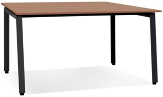 Kadima Design Konferenztisch Holzplatte | 140x140 cm | Quadrat Homeoffice Ergonomisch | Braun-Schwarz | Arbeitstisch