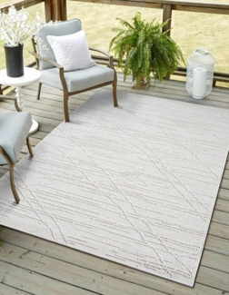 Myflair Möbel & Accessoires Teppich Plush, LAGERRÄUMUNG!, rechteckig, Höhe: 8 mm, Uni Farben, Hoch-Tief Effekt, Outdoor geeignet, Balkon, Terrasse
