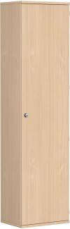 Garderobenschrank mit ausziehbarem Garderobenhalter, 60x42x230cm, Buche