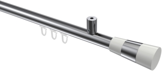 Innenlauf-Gardinenstangen-Set Sonius Tanara 100 cm, 1-läufig, 20 mm Ø Chrom