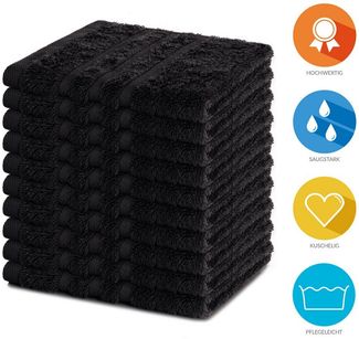 Lavea Seiftuch Elena, 30x30cm aus 100% Baumwolle, einzigartig weiche Seiftücher (Set, 10-St), ideal für die schonende Reinigung von Gesicht und Händen