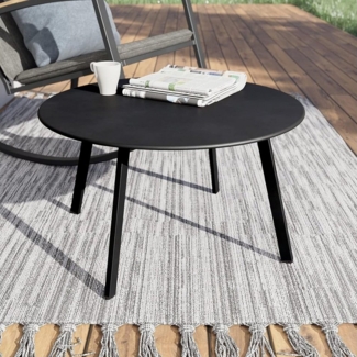 Grand patio Couchtisch Runder Kaffeetisch, Legierter Stahl, 70x70x40 cm