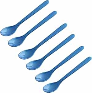 FACKELMANN | 6er Set Eierlöffel Frühstückslöffel 14 cm | Farbe: Blau | hochwertiger Kunststoff | ideal für den Frühstückstisch