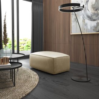 Polsterhocker Designerhocker Hocker HELMER in Stoff Pola Beige