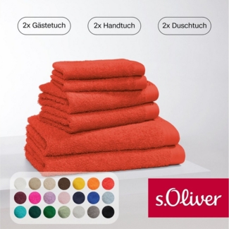 s.Oliver Handtuch Set s.Oliver, Premium Qualität, 600 gr/m², Walkfrottier (Set, 6-St), 2 Gästetücher 30x50, 2 Handtücher 50x100, 2 Duschtücher 70x140