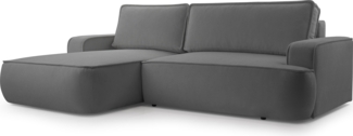 AX LIVING Ablia Sofa L Form mit Schlaffunktion Dunkelgrau 267 cm L