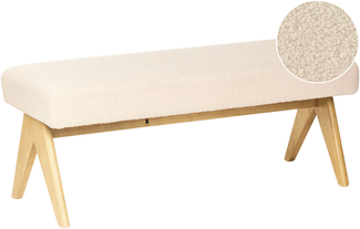 Bank TAMRE Bouclé Cremeweiß Hellbraun