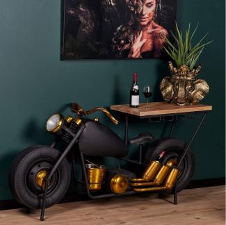 Villa Möbel Bartisch Industrie-Motorrad Harley (175x43x84cm, 1 Bartisch), Bartisch in Harley-Style