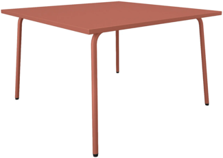 Vente-unique - Gartentisch quadratisch - L. 120 cm - Metall - Terracotta - MIRMANDE von MYLIA