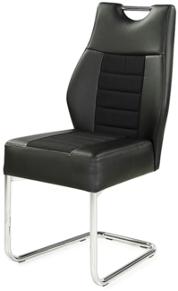 Schwingstuhl Nena / Nicky, Kunstleder, Metall, Stoff, Schwarz, 45 x 100 x 64 cm