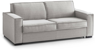 Dmora 2-Sitzer Schlafsofa Alisa, Wohnzimmersofa mit drehbarer Öffnung, gepolsterter Stoff, schmale Armlehnen, 100 % Made in Italy, 180 x 95 x 90 cm, Grau