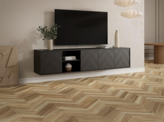 Vente-unique - TV-Möbel hängend mit 4 Türen & 2 Fächern - MDF - Schwarz - REDONIA