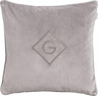 Gant Home Kissenhülle Velvet G Cushion Samt Elephant Grey (50x50 cm) 853080301-161