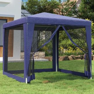 vidaXL Partyzelt mit 4 Mesh-Seitenwänden Blau 2,5x2,5 m HDPE 319222