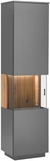 Vitrine Linda 19 anthrazit 52 x 204 x 40 cm Glasvitrine Schrank LA LED ohne Beleuchtung