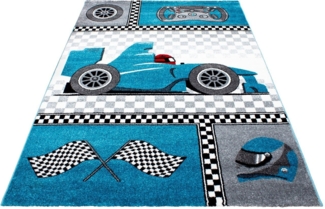 Ayyildiz Teppiche Kinderteppich Kids 460, rechteckig, Höhe: 12 mm, Kurzflor, Motiv Rennwagen, Auto, Spielteppich