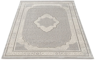 Carpetilla Teppich Designer Teppich Wohnzimmer Design Farbig Grau-Cream, Rechteckig, Höhe: 12 mm, Wohnzimmer