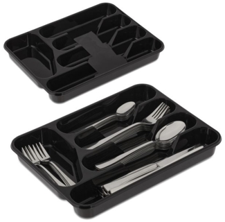 Schwarzer Besteckkasten im 2er Set 10039602