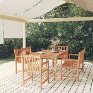 vidaXL 5-tlg. Garten-Essgruppe Massivholz Teak 3157167