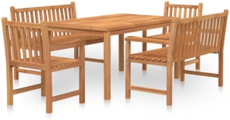 vidaXL 5-tlg. Garten-Essgruppe Massivholz Teak 3157167