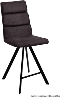 Thekenstuhl drehbar (8er-Set) Devinne 47 x 109 x 60 Schwarz/Anthrazit