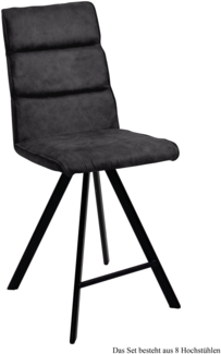 Thekenstuhl drehbar (8er-Set) Devinne 47x109x60 Schwarz/Anthrazit