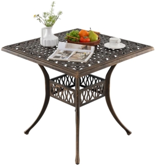 Gartentisch mit Schirmloch Quadratischer Balkontisch Wetterfester Terrassentisch