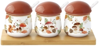 EasyLife Dipschale Autumn Breeze, Porzellan, Mehrfarbig, Motiv: Herbst, Blätter, Eichhörnchen