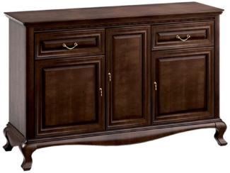 Casa Padrino Luxus Jugendstil Kommode mit 3 Türen und 2 Schubladen Dunkelbraun 148,3 x 45,6 x H. 95 cm - Luxus Qualität
