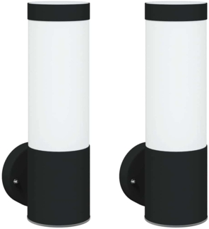 vidaXL Außenwandleuchten 2 Stk. Schwarz Edelstahl IP44 4005936