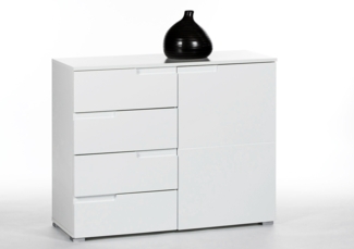 Kommode Spirit 5 / Spice 5, Holzwerkstoff, Weiß, 100 x 80 x 40 cm