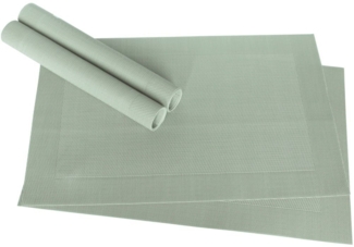 matches21 HOME & HOBBY Platzset Tischset BORDA 4er Grün Pastellgrün Tischunterlage als Tischdeko, (4-St), modernes Esstisch Platzdeckchen als abwaschbarer Tischuntersetzer