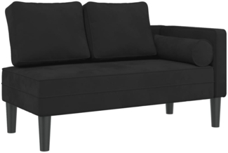 vidaXL Chaiselongue mit Kissen Schwarz Samt