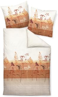 Janine Feinbiber Bettwäsche Davos 155x220 Wiesengräser Halme terra orange 65123-4