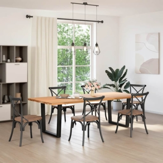 vidaXL Esstisch Beine V-Form 2 Stück Schwarz 90x(72-73,3) cm Stahl 4012652