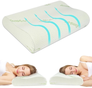 Memory Schaum Schlafkissen, Orthopädisches Nackenstützkissen, Beige