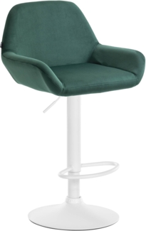 CLP Barhocker Braga Samtbezug mit Metallgestell, höhenverstellbar und drehbar,weiß dunkelgrün